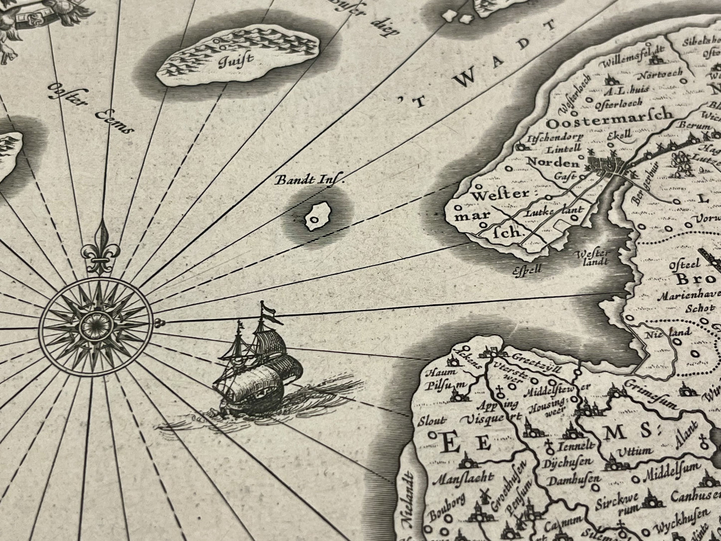 Mer des Wadden carte ancienne