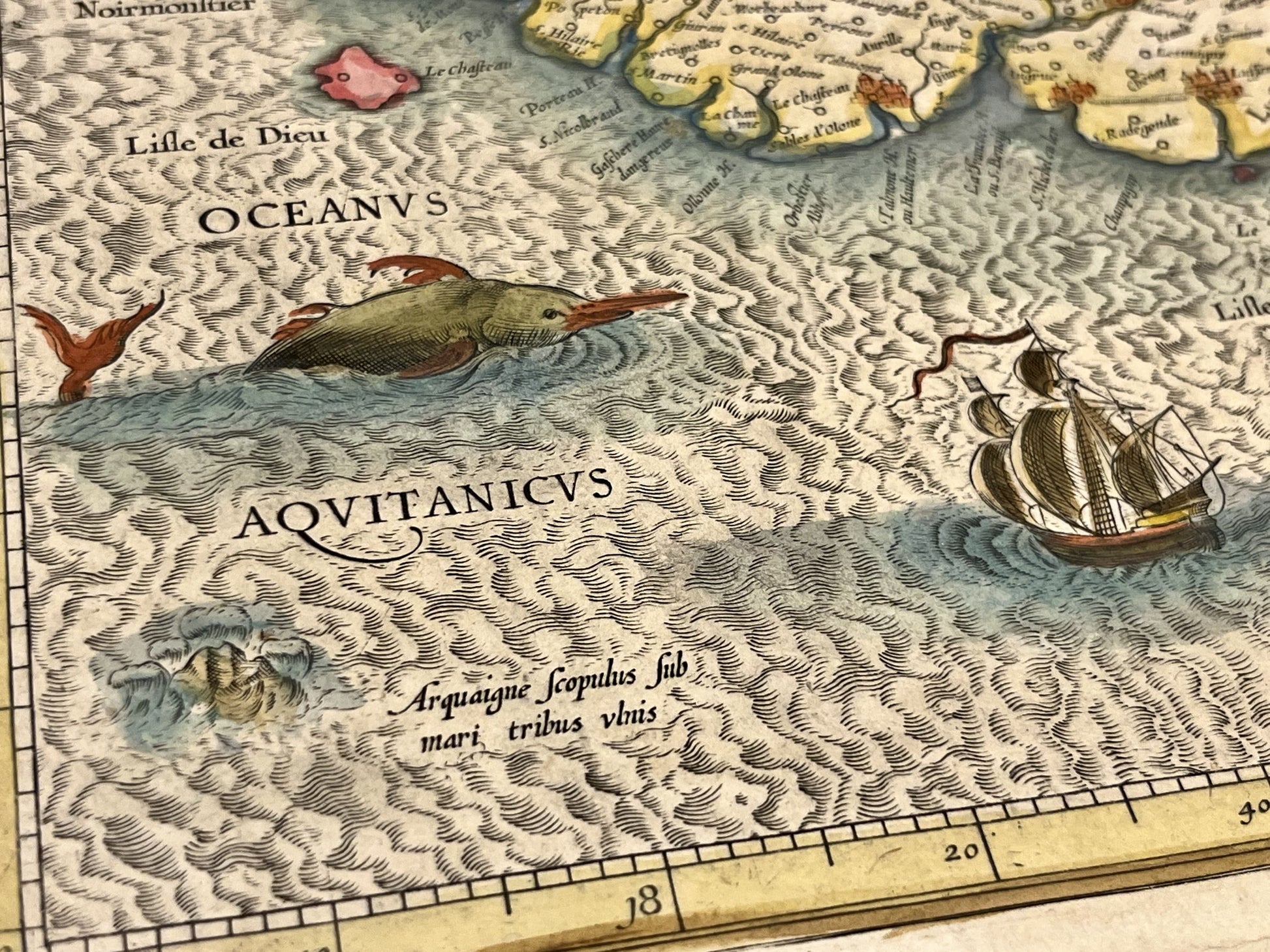 Monstres marins carte ancienne Mercator