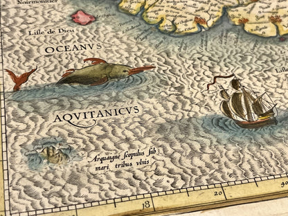 Monstres marins carte ancienne Mercator