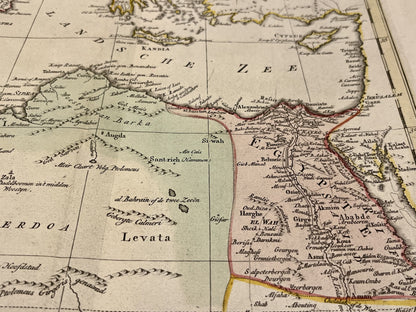 North africa antique map XVIIIth century