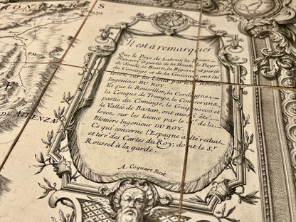 Note concernant carte des Pyrenees par Roussel