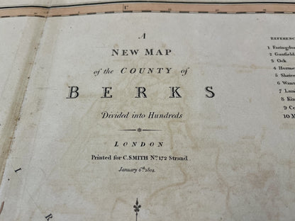 Old map Berks county England