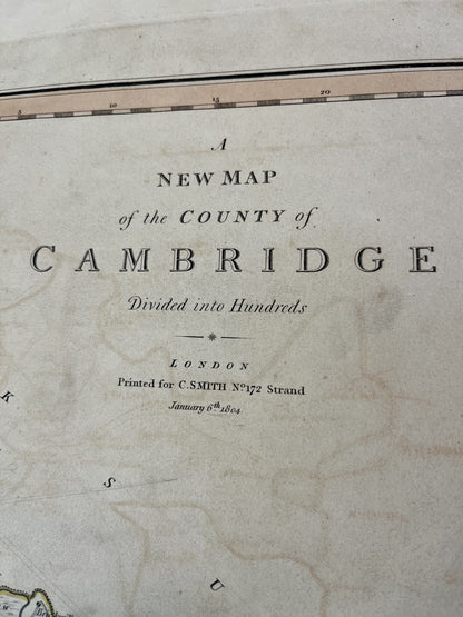 Old map Cambridge county England