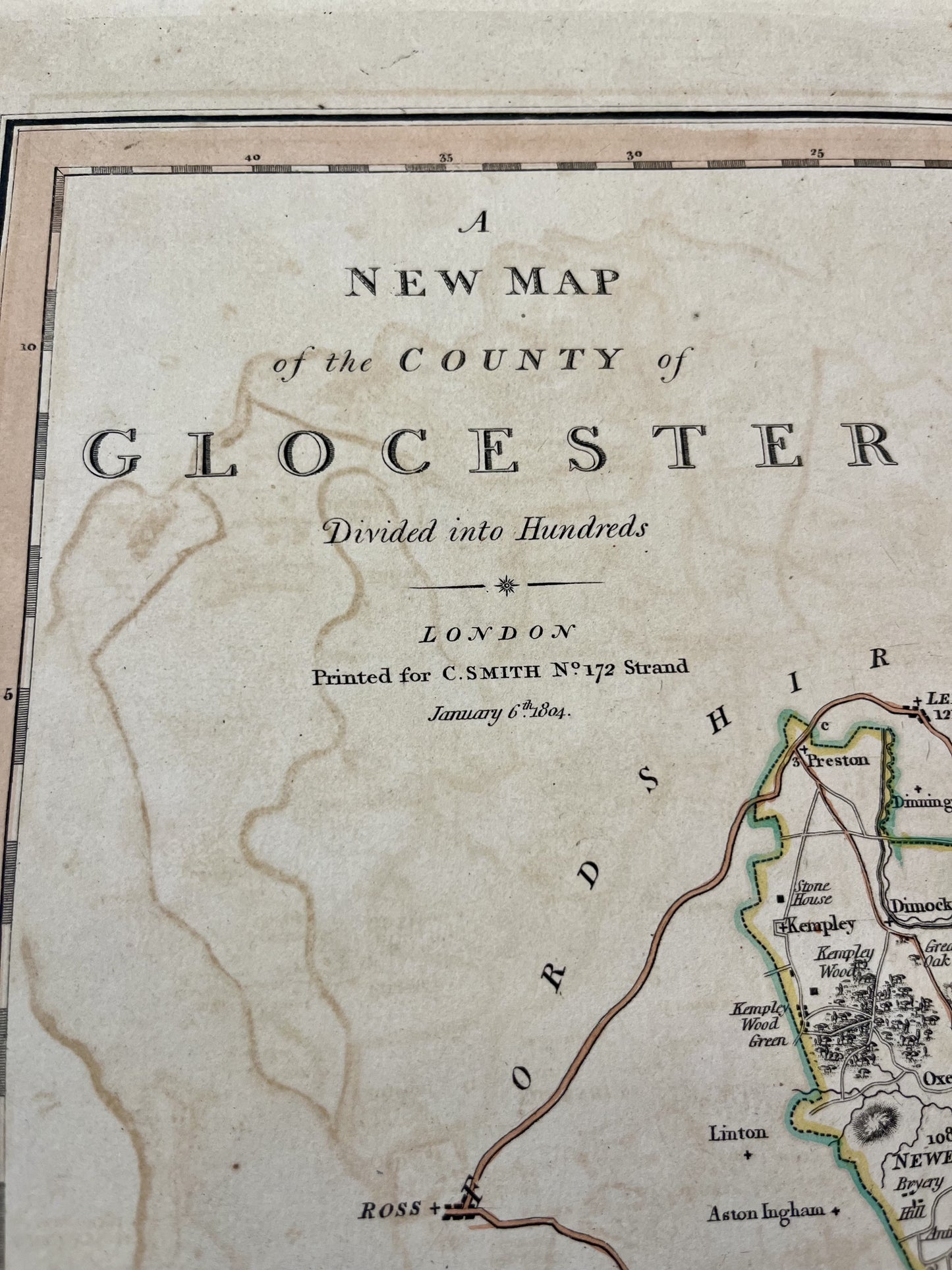 Old map Glocester county England