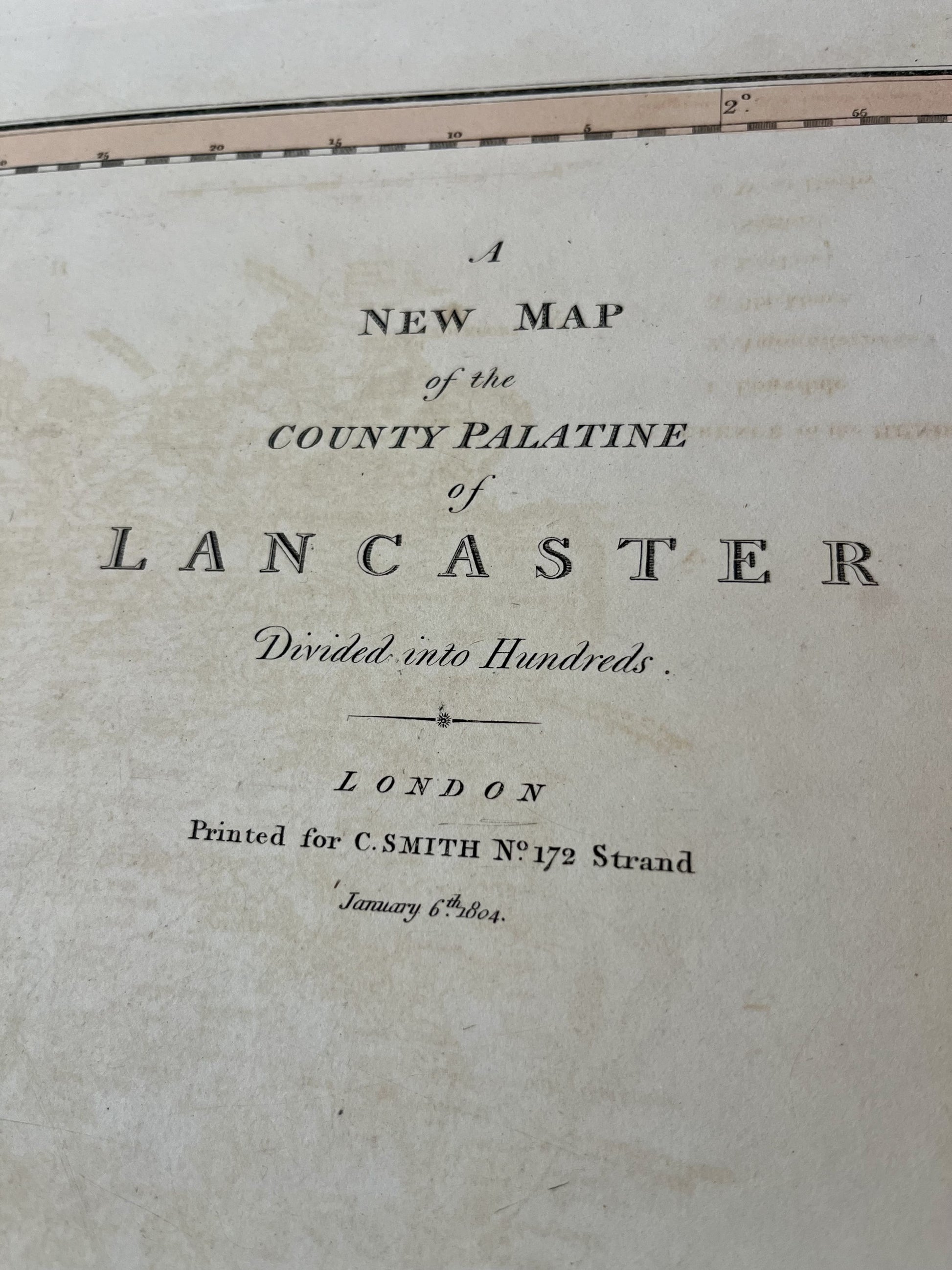 Old map Lancaster county England