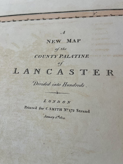 Old map Lancaster county England