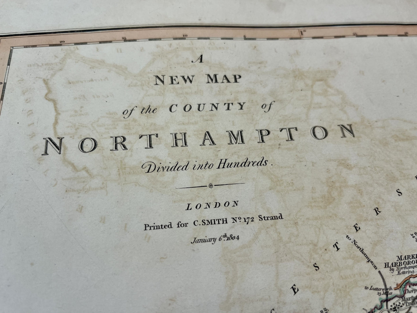 Old map Northampton county England