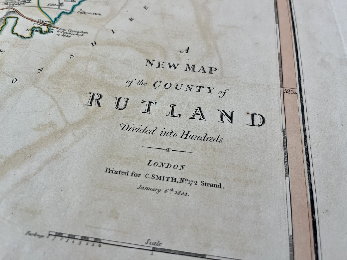 Old map Rutland county England