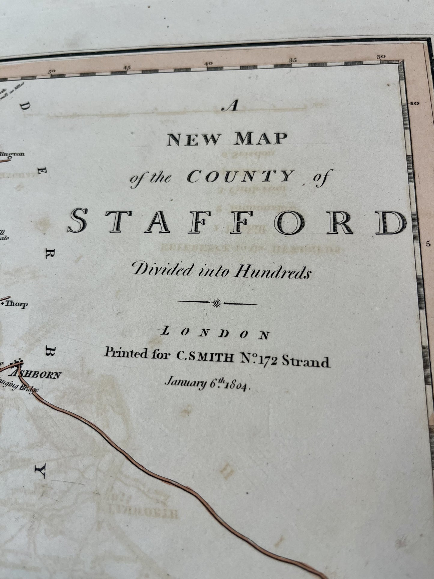 Old map Stafford county England