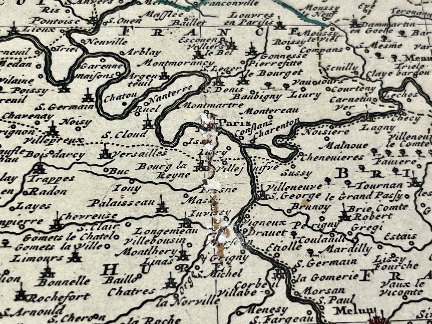 Paris carte vintage Ile-de-France