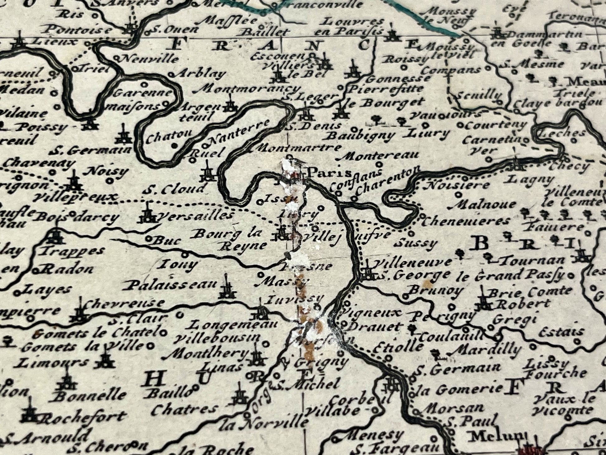 Paris carte vintage Ile-de-France