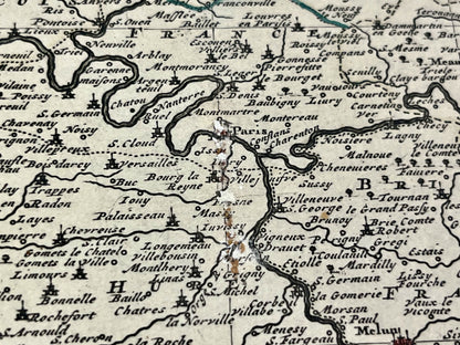 Paris carte vintage Ile-de-France