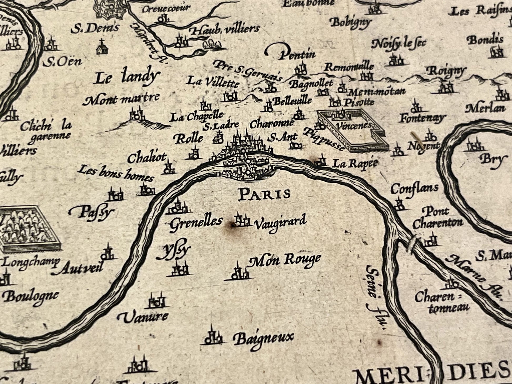 Paris plan tres ancien