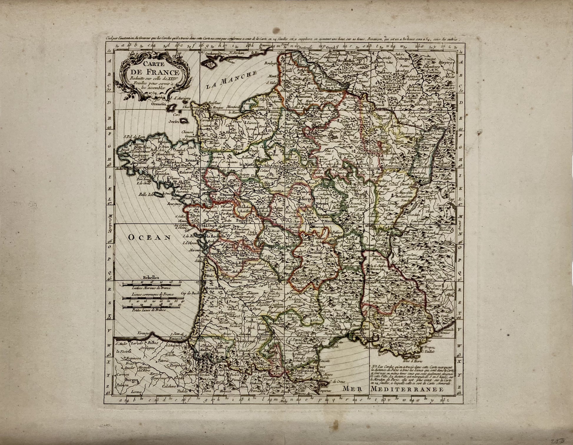 Petite carte ancienne de la France