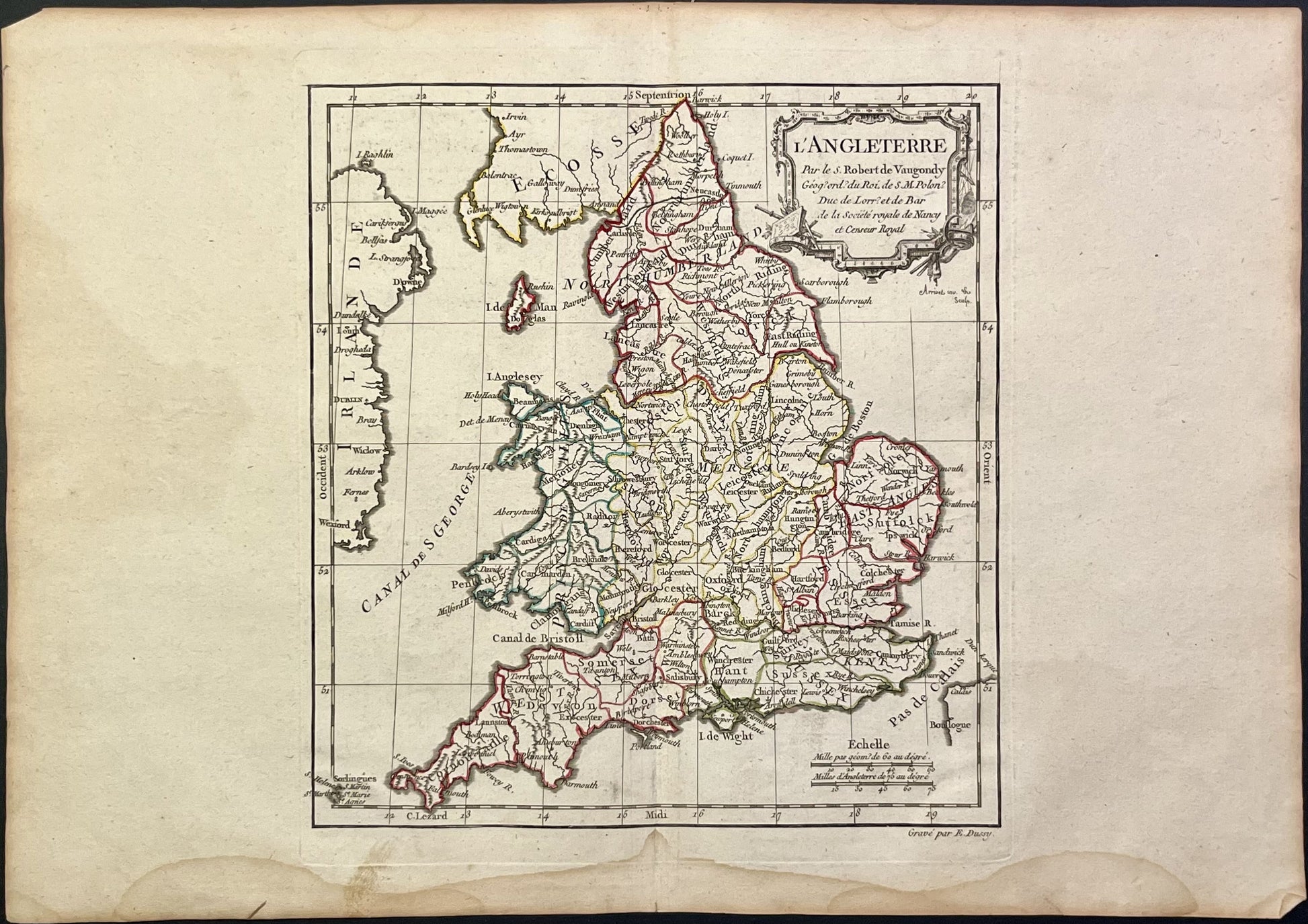 Petite carte ancienne Angleterre