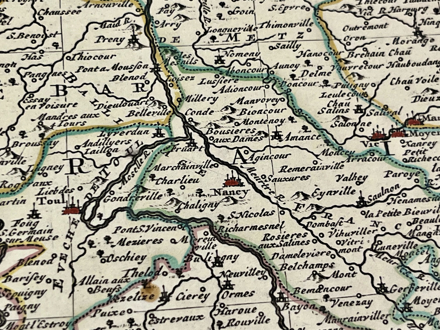 Petite carte ancienne Nancy Lorraine