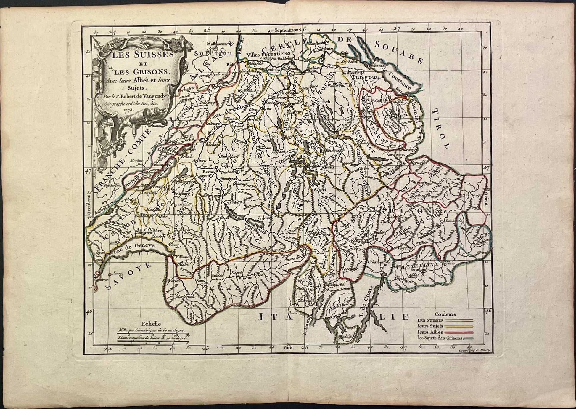 Petite carte ancienne Suisse