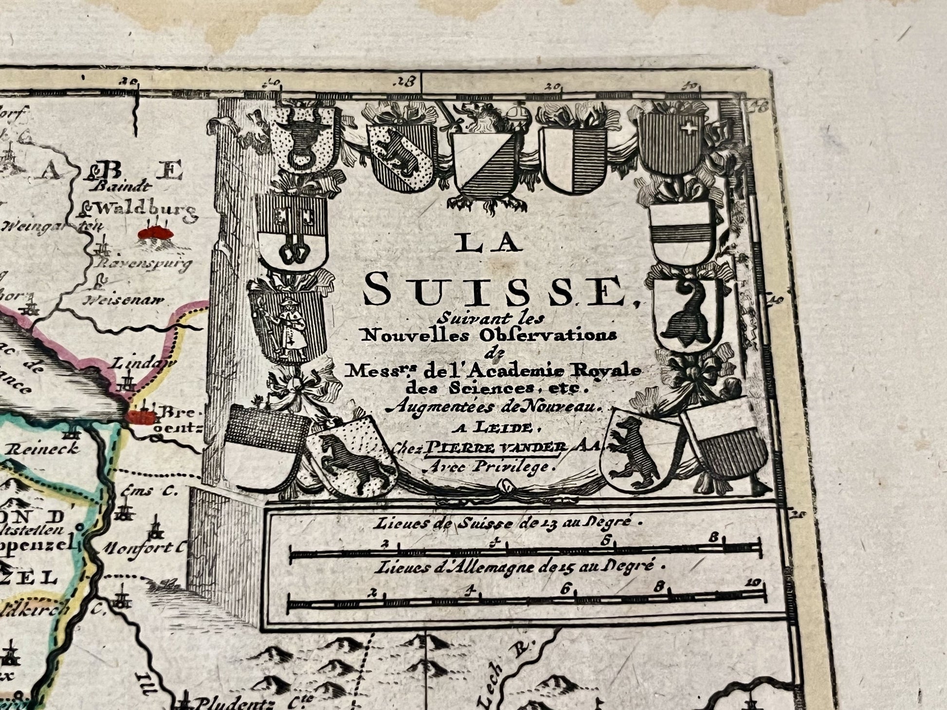 Petite carte authentique de la Suisse