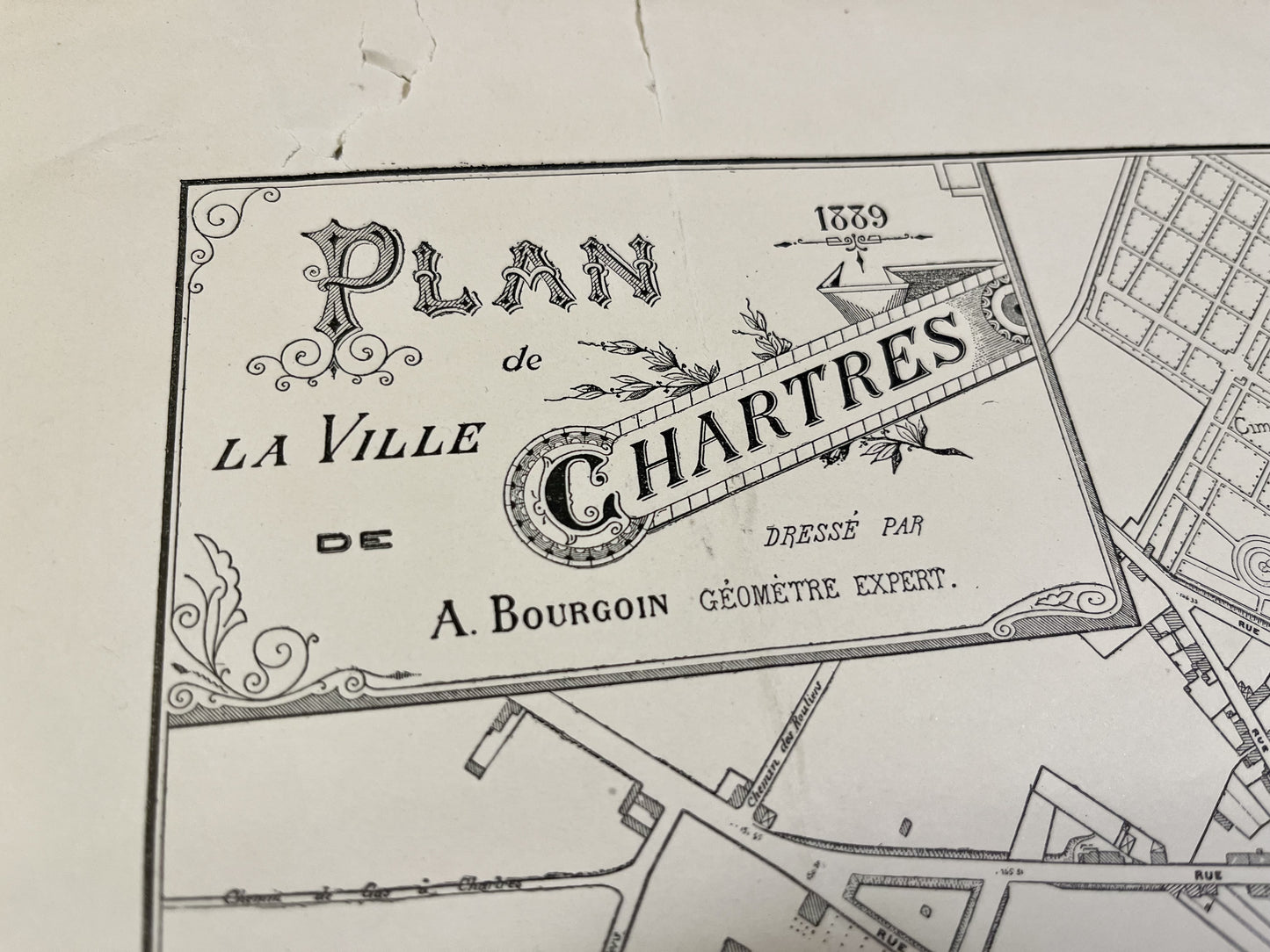 Plan ancien détaillé de Chartres