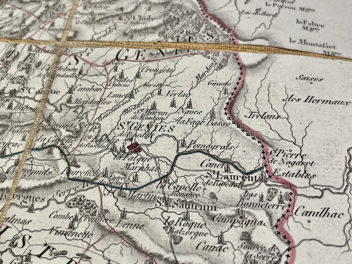 Plan ancien Aveyron authentique