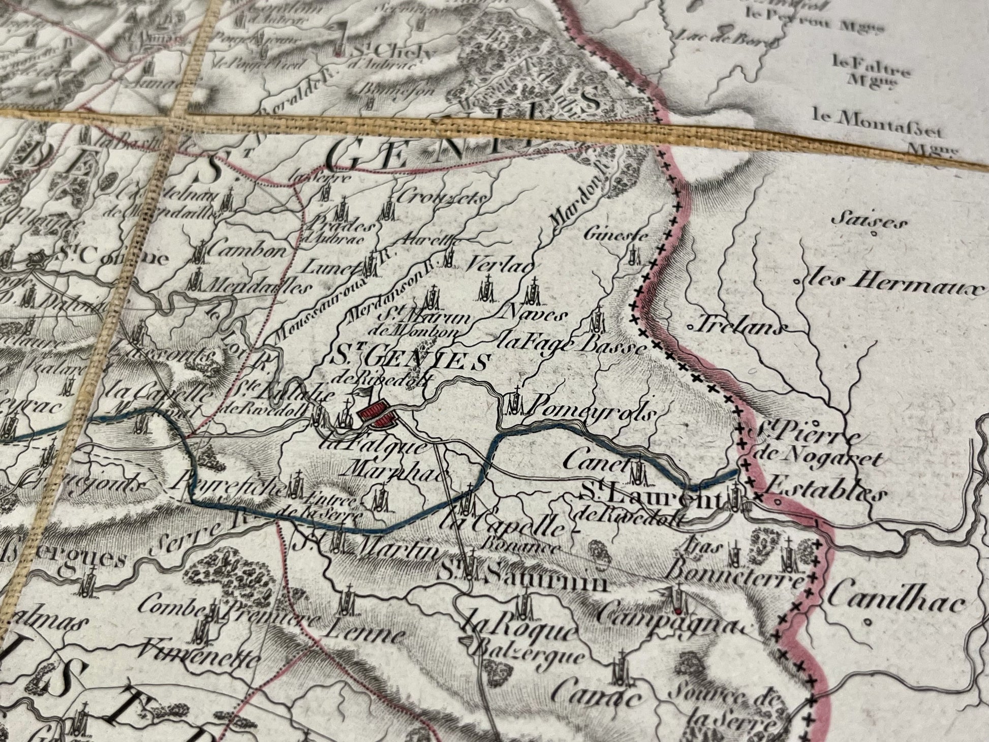 Plan ancien Aveyron authentique