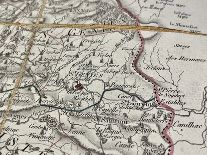 Plan ancien Aveyron authentique