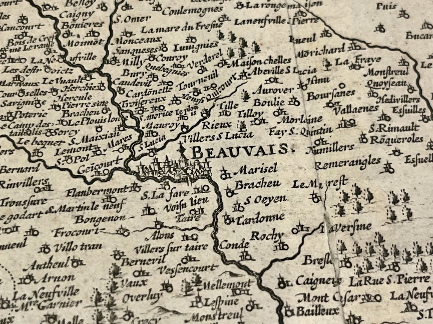 Plan ancien Beauvais et environs