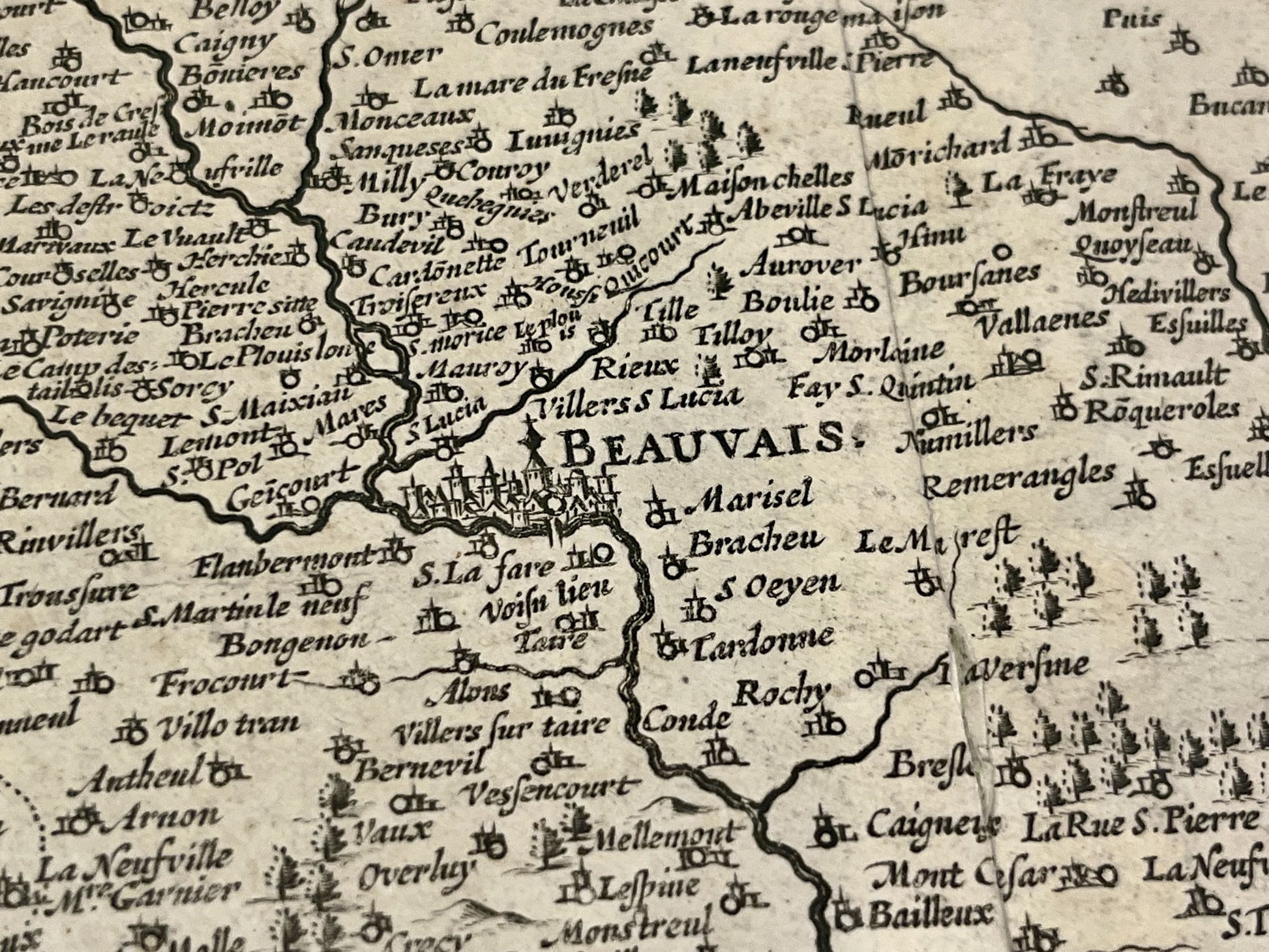 Plan ancien Beauvais et environs