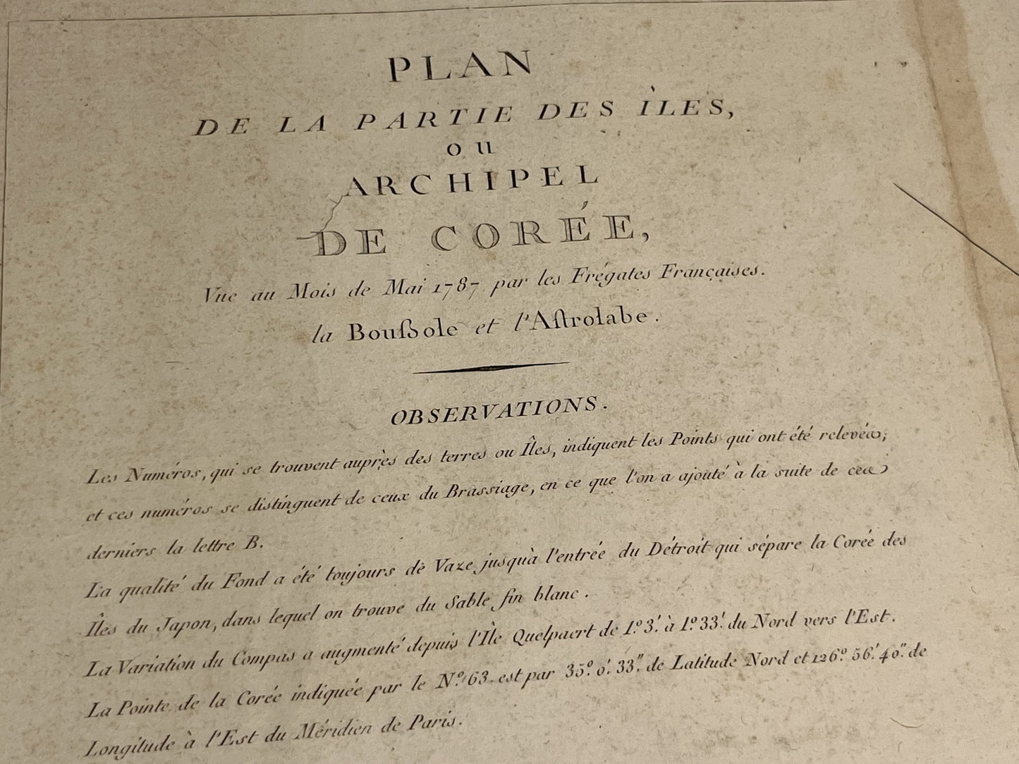 Plan ancien Coree Voyage la Perouse