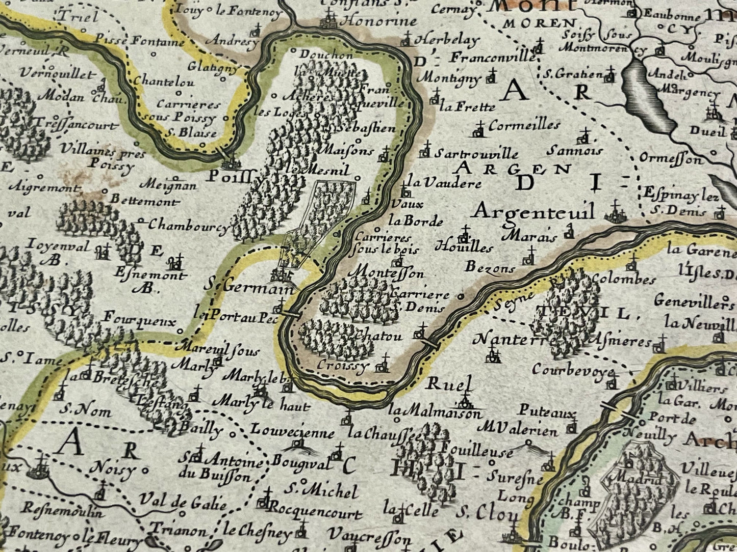 Plan ancien Ile-de-France au XVIIe