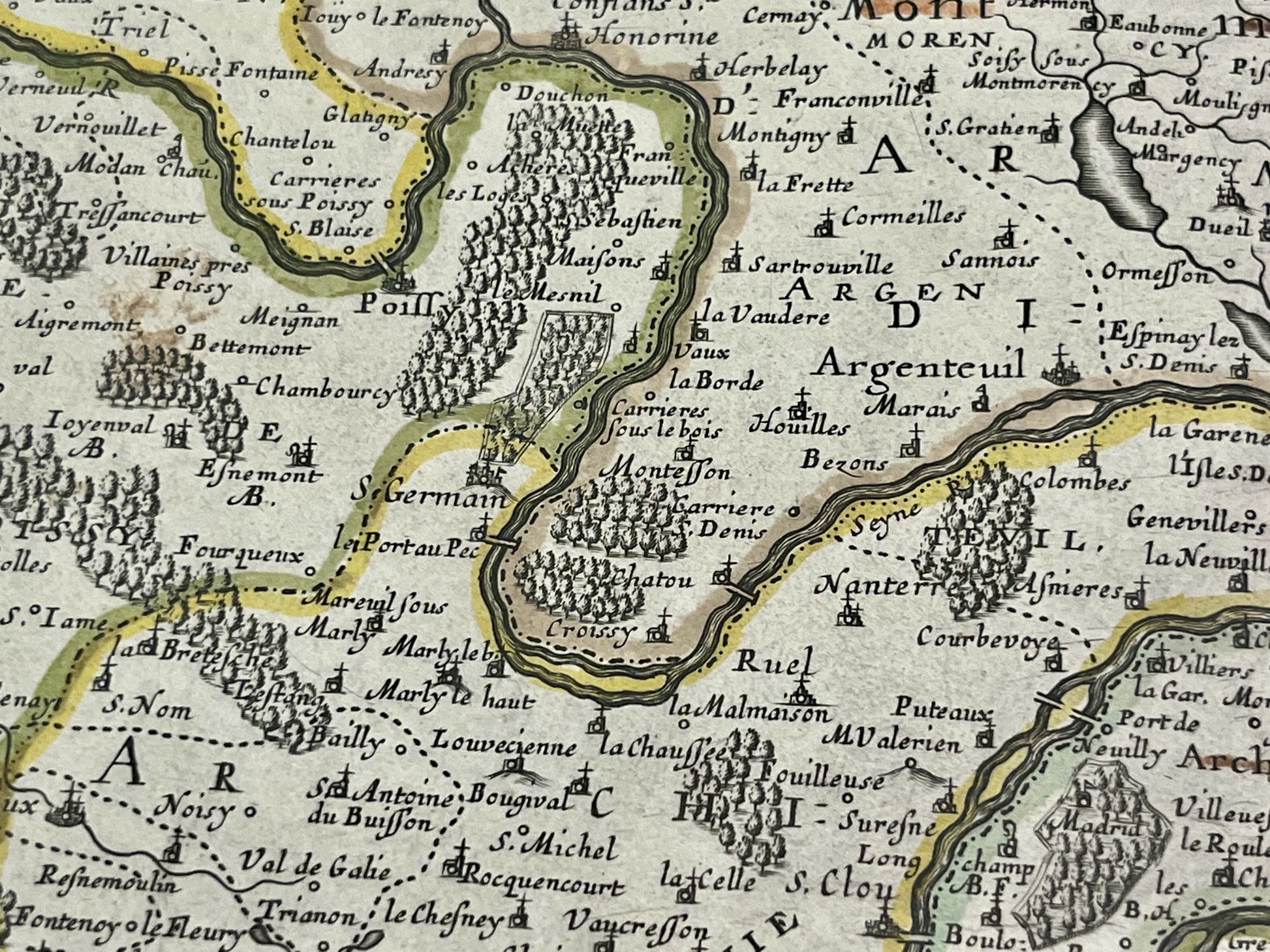 Plan ancien Ile-de-France au XVIIe