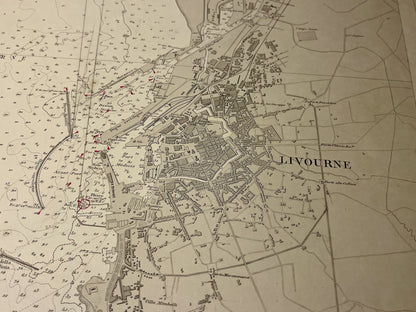 Plan ancien Livourne Italie