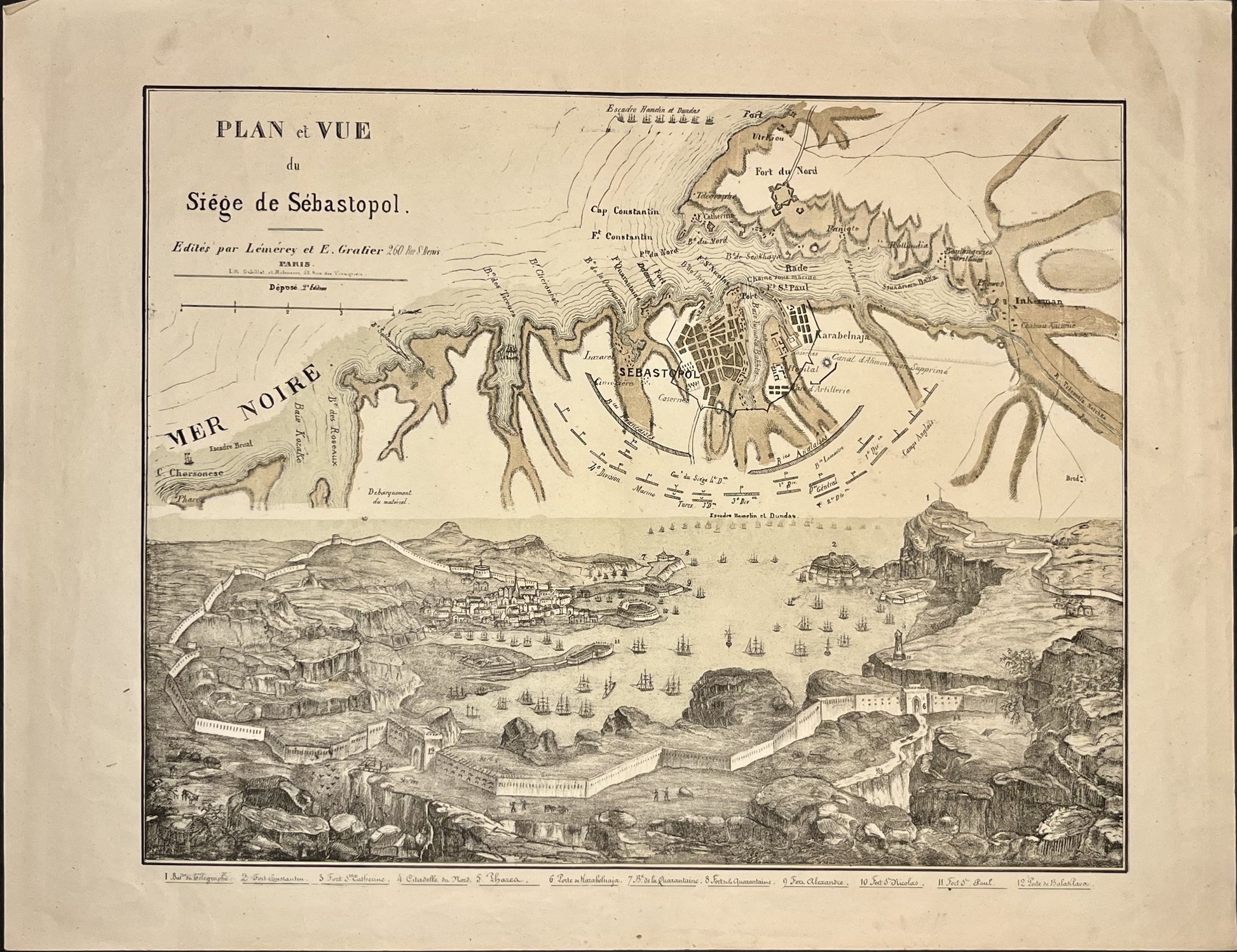 Plan ancien Sebastopol Crimee