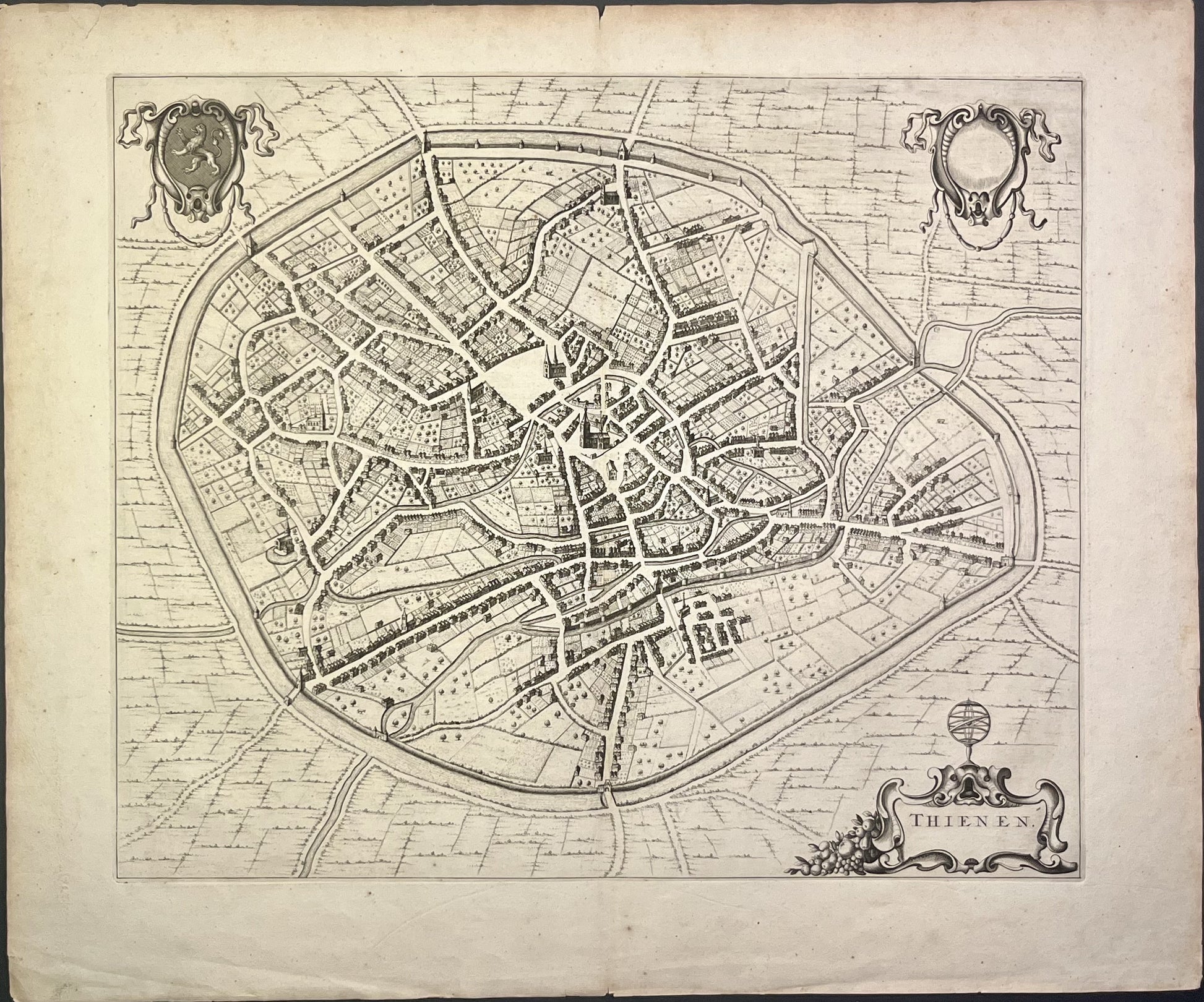 Plan ancien Tirlemont Belgique