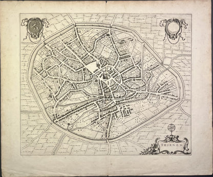 Plan ancien Tirlemont Belgique