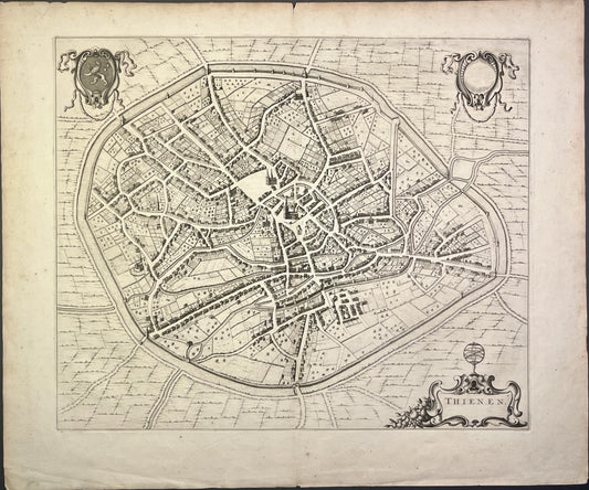 Plan ancien Tirlemont Belgique