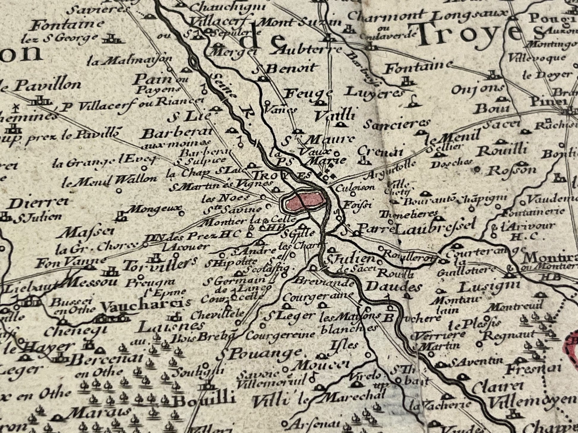 Plan ancien Troyes et agglomeration