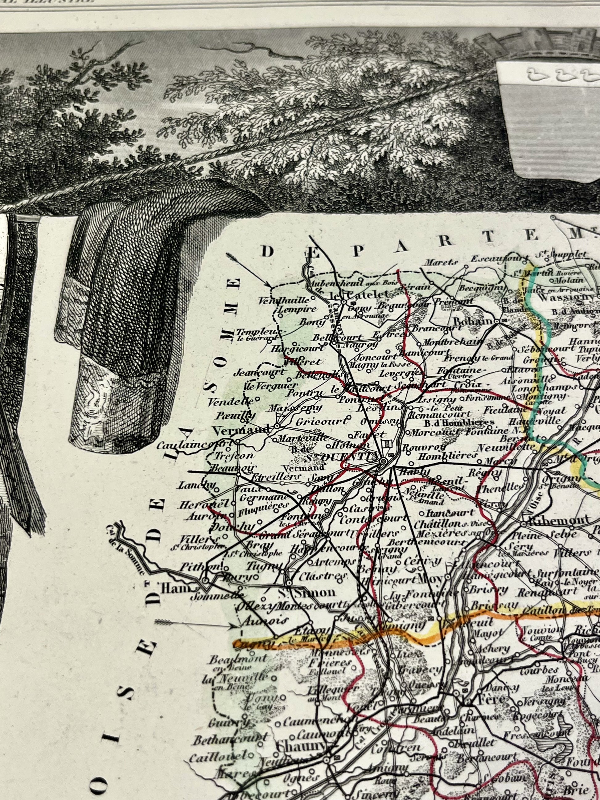 Plan ancien authentique Aisne