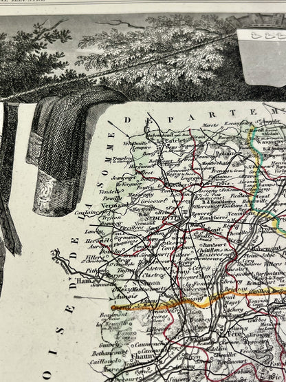 Plan ancien authentique Aisne