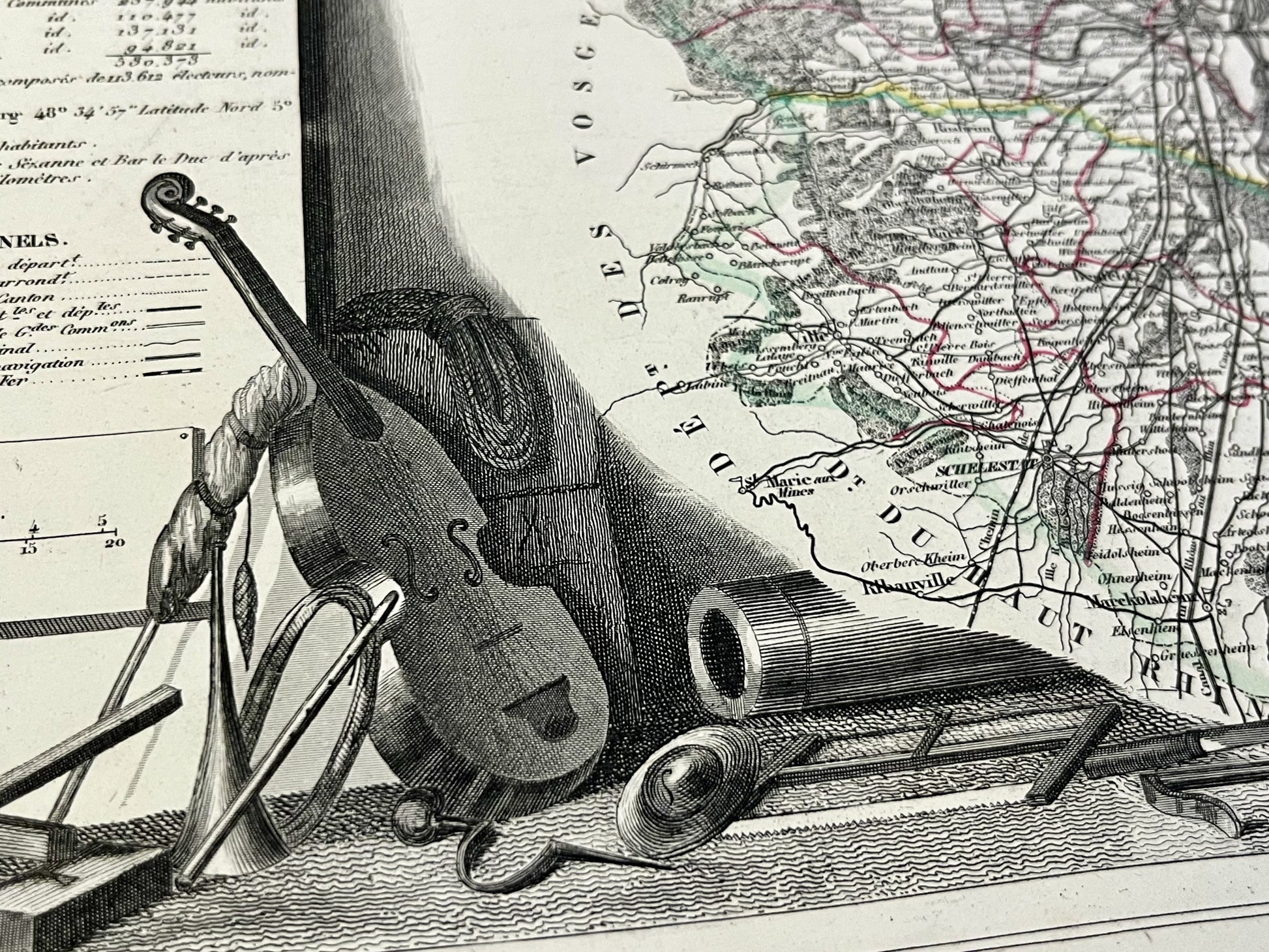 Plan ancien authentique Bas-Rhin