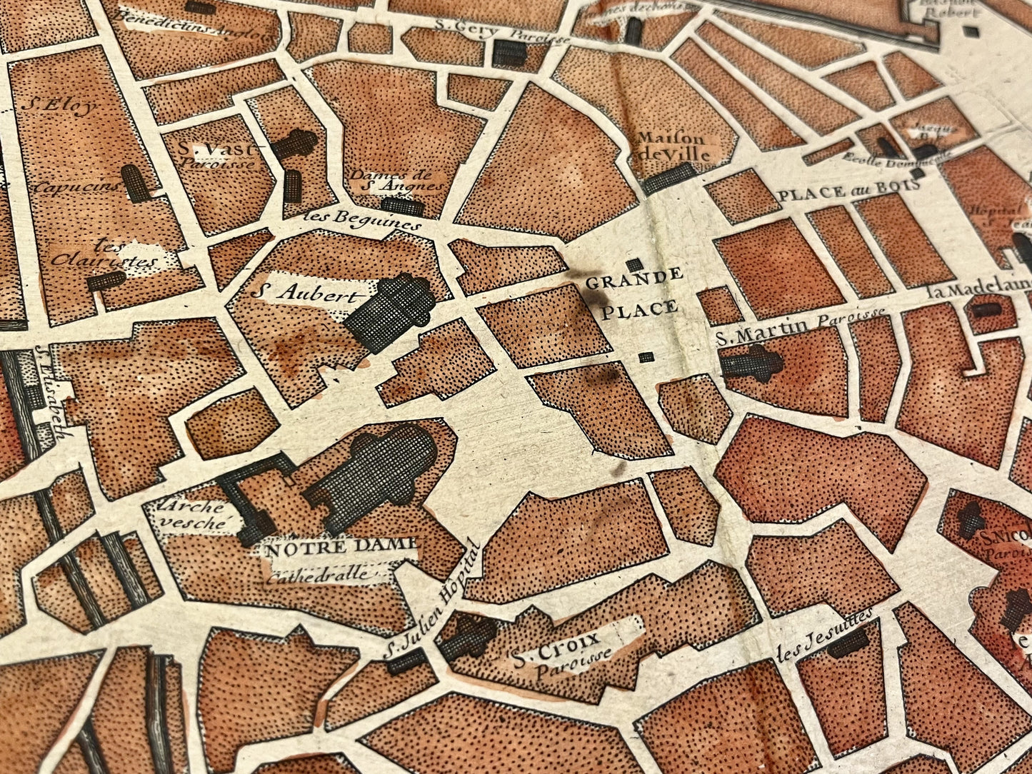 Plan ancien authentique Cambrai