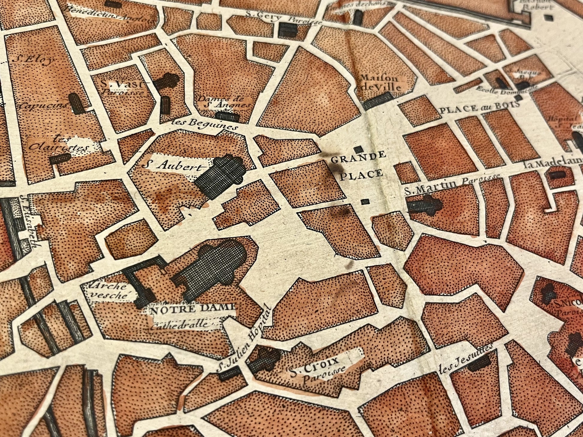 Plan ancien authentique Cambrai