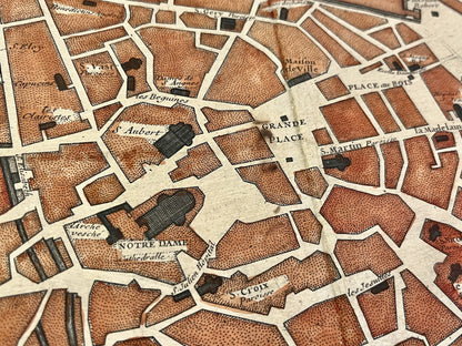 Plan ancien authentique Cambrai