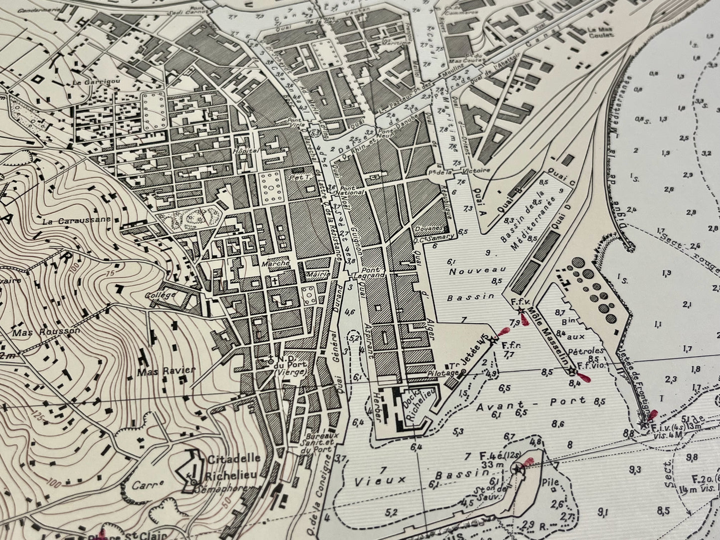 Plan ancien port de Sete