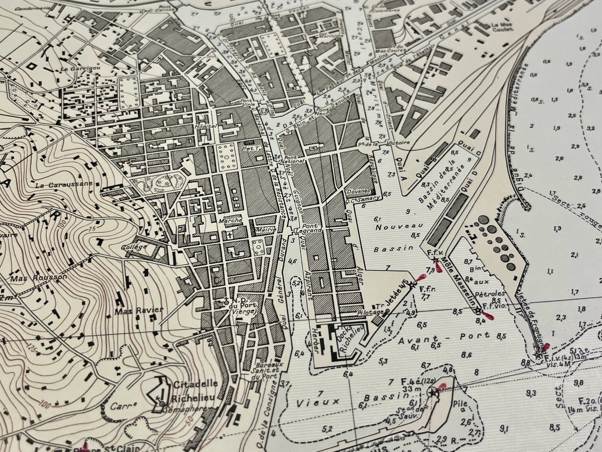 Plan ancien port de Sete