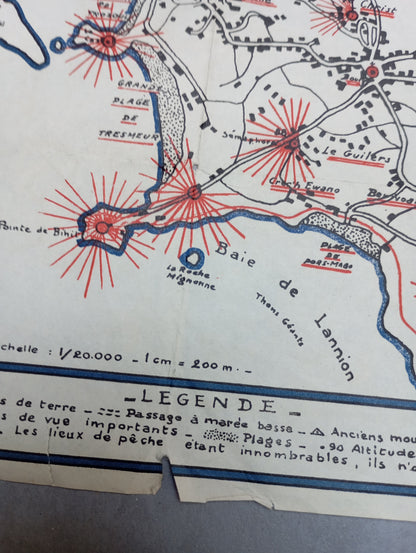 Plan ancien vintage trebeurden