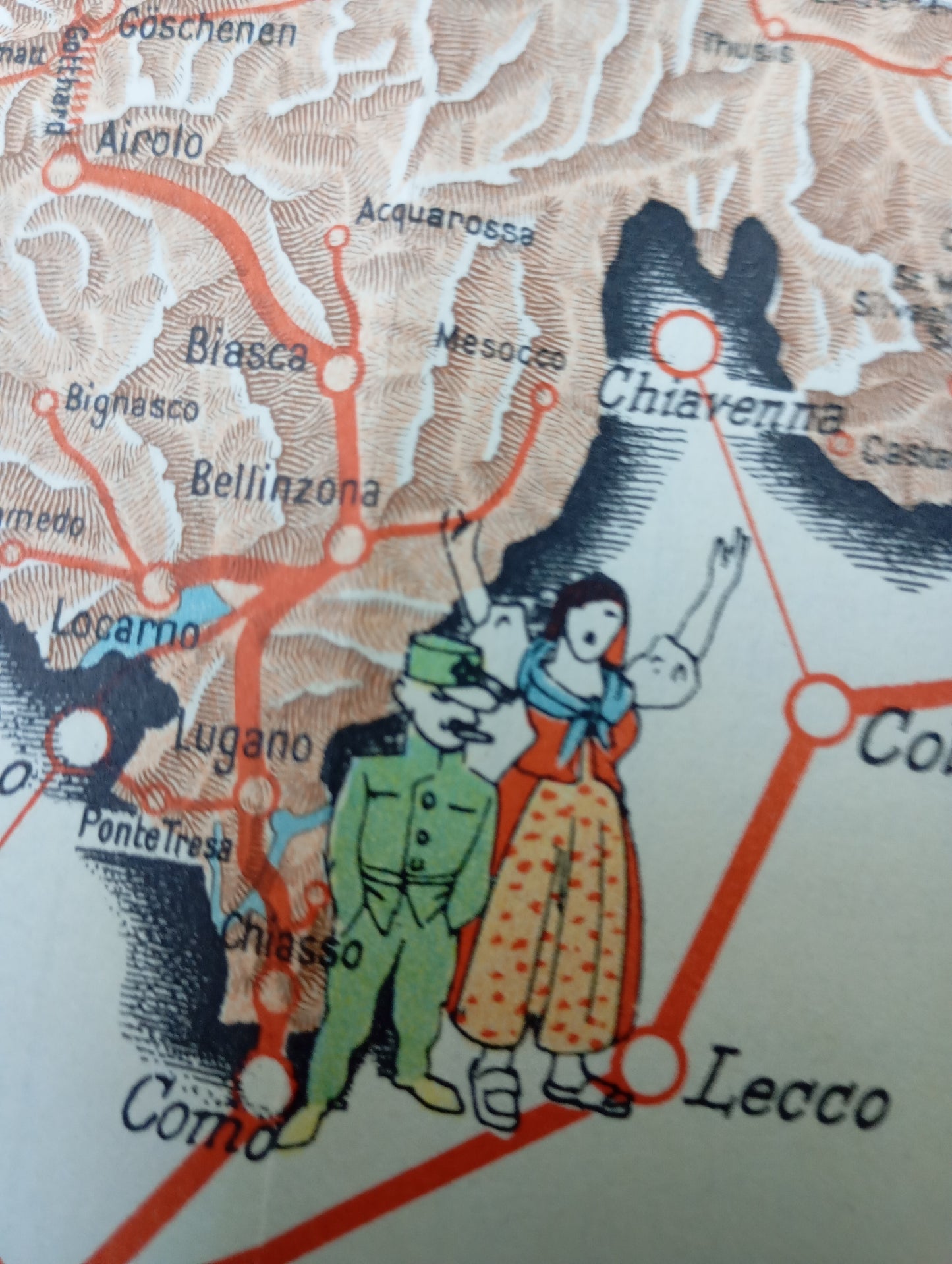 Plan geographique des lignes de train suisses