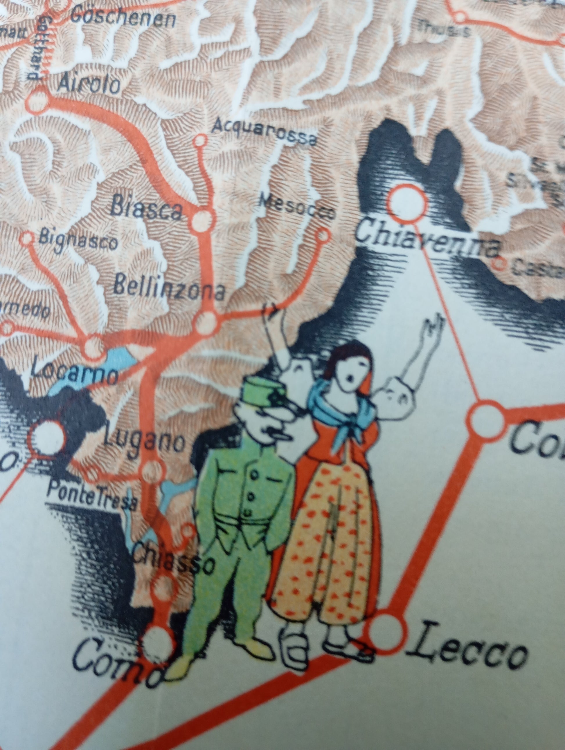 Plan geographique des lignes de train suisses