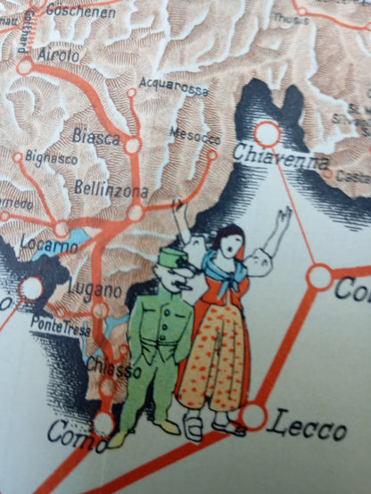 Plan geographique des lignes de train suisses