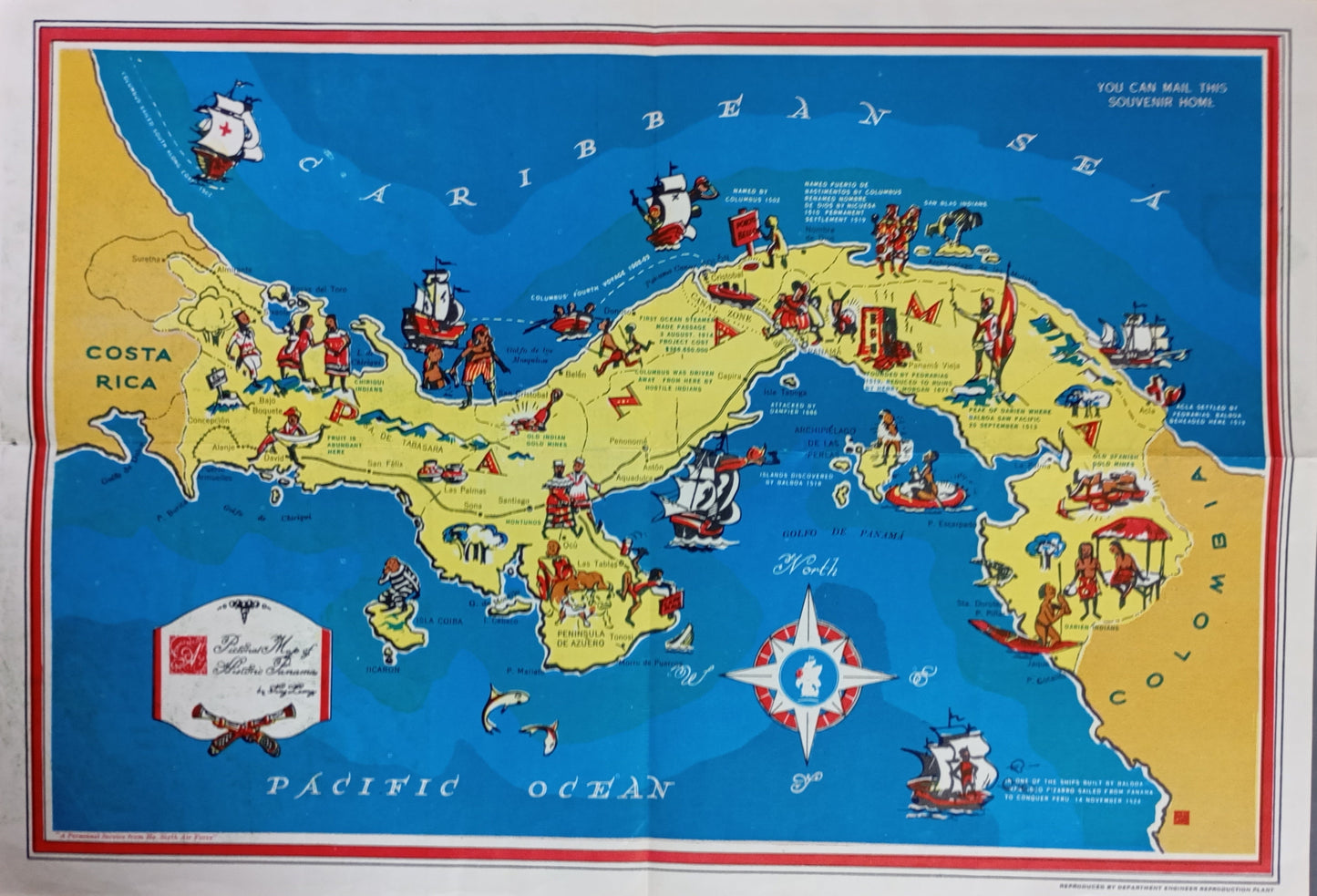 Plan illustré du Panama par la Sixth Air Force - ca. 1940